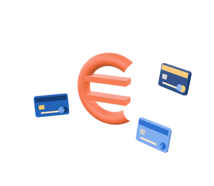 Billets en euros et cartes bancaires