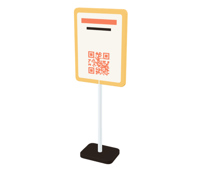Porte-menu avec le QR code de la carte